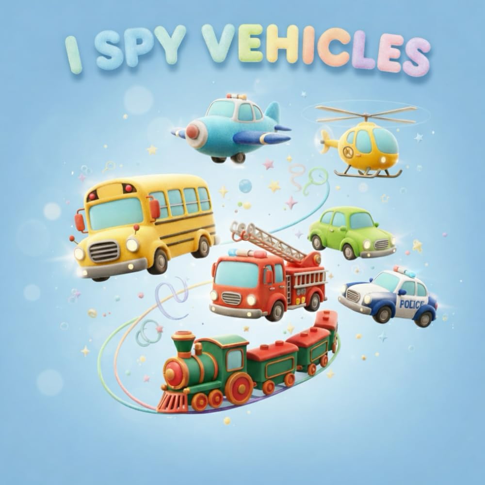 I SPY VEHICLES: A Fun I Spy Letter Learning Vehicle Activity Book for Kids Ages 2–6