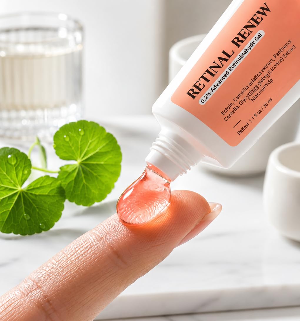Lorave 0.2% Retinaldehyde Retinal Face Serum - Anti-Aging Treatment for Skin Regeneration, Firmness & Hydration with Ectoin and Cica, Gentle for Sensitive Skin, 50mL