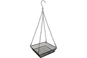 Hanging Bird Seed Holder Tray Platform Metal Mesh Seed Tray