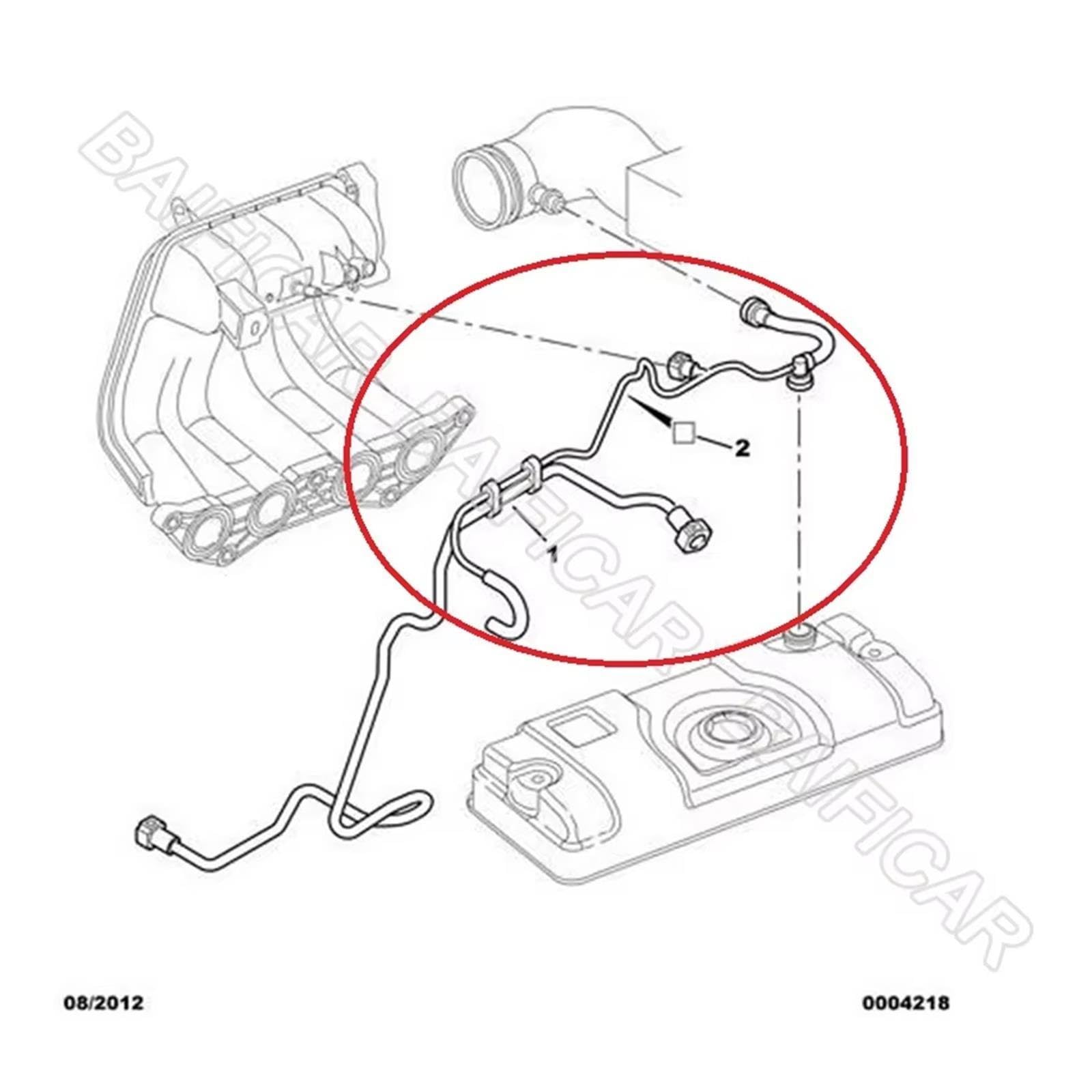 Tuyau ventilation du carter Pour Citroën C2 1.4 8V 1998-2007 Tube Carter