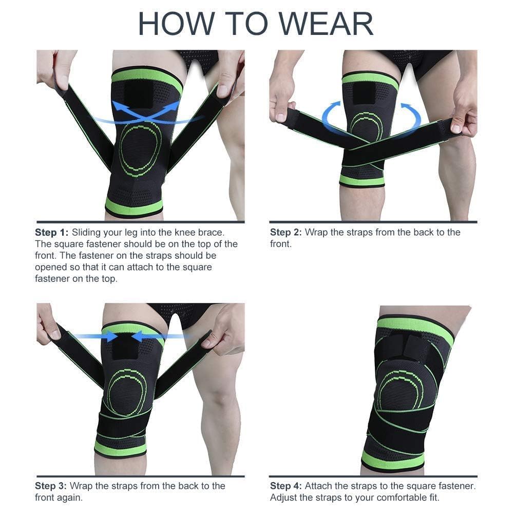 VANSHORA Knee Compression Sleeve for Men Women Knee Support Brace for Pain Relief Sports Running Gym Workout Arthritis Knee Sleeve Stabilizer 4