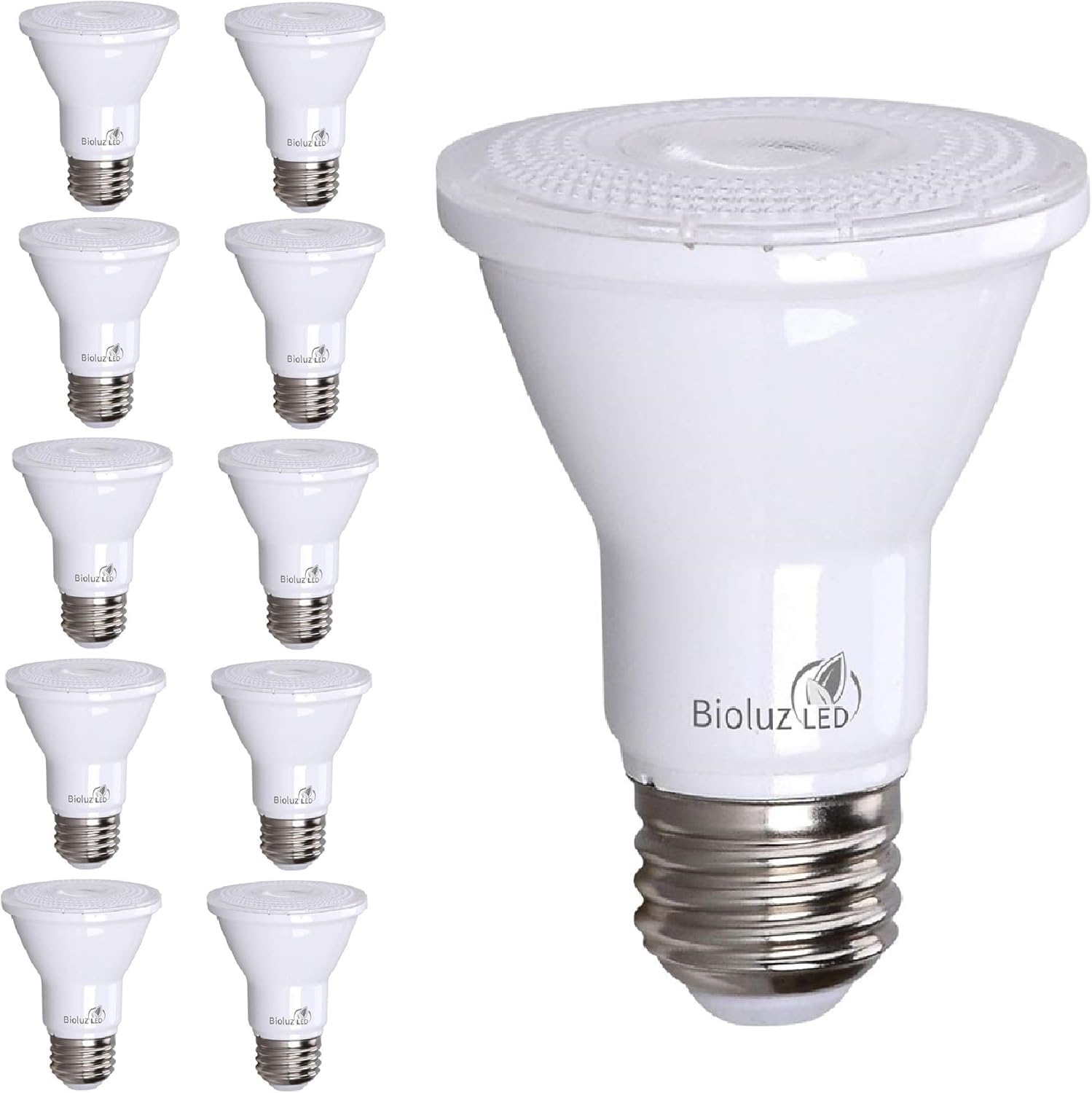 Bioluz LED PAR20 Light Bulbs 20 Pack, Dimmable LED Light Bulb 5.5W = 75W, Soft White 3000K, Daylight LED, E26, 40° Beam, Energy Efficient, UL Listed & Title 20, Replaces Incandescent, Soft Light Bulbs