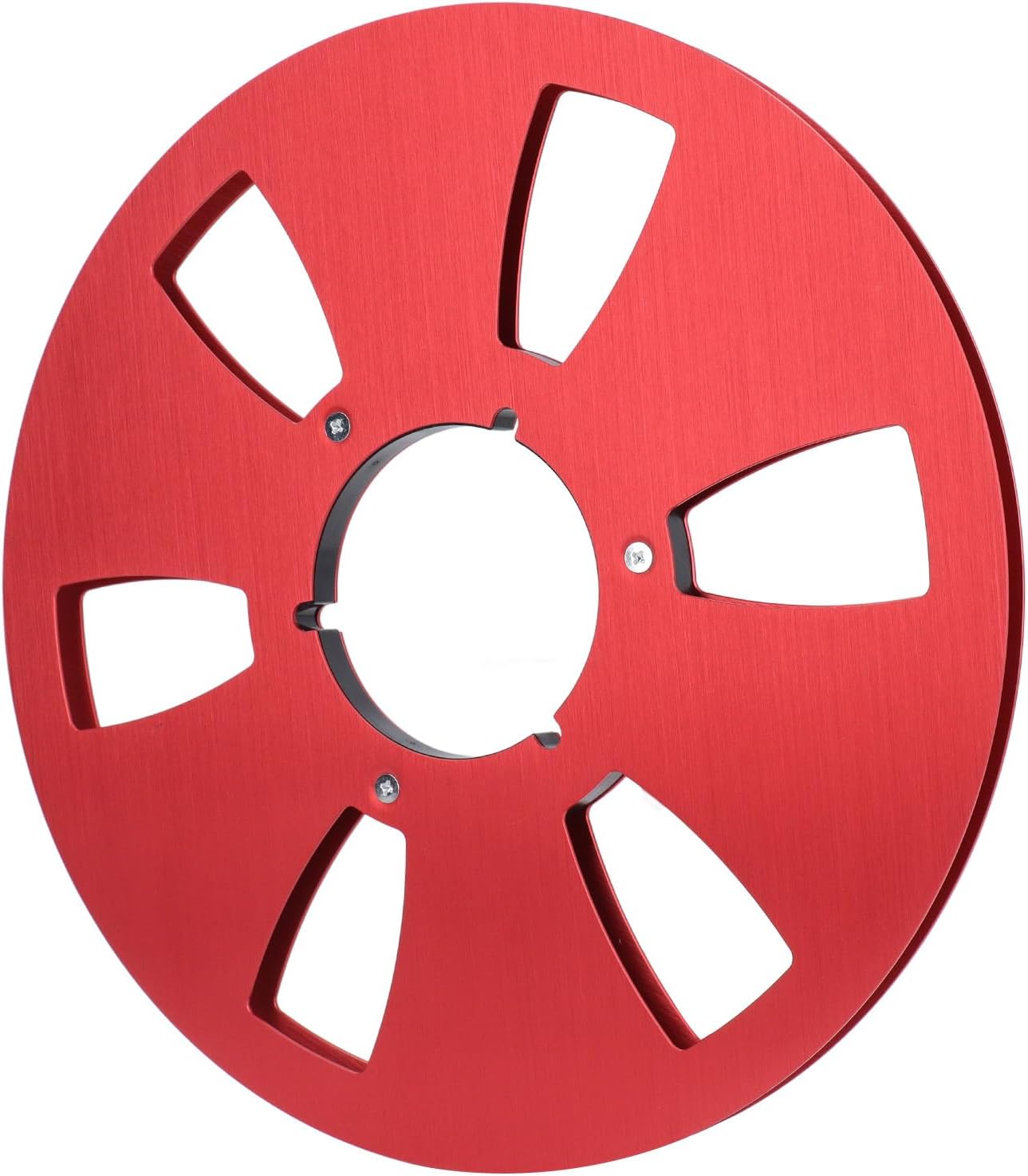 SUNGOOYUE Heavy Duty Empty 1/4 10.5 Inch Aluminum Alloy Cassette Reel for Improved Sound Quality for NAB Reeltoreel Cassette Players (Red)