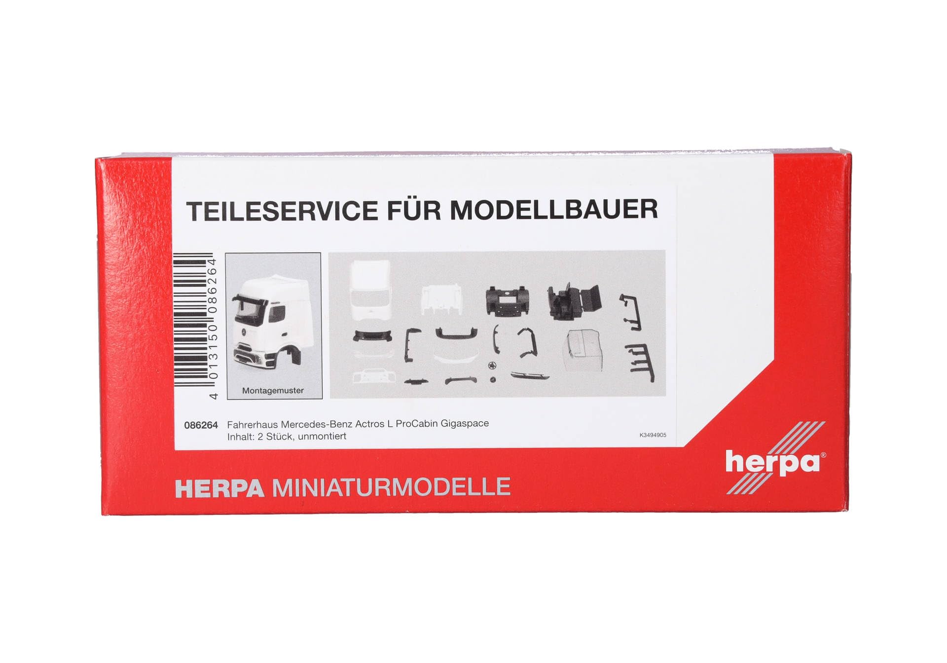 Herpa 086264 1:87 MB Actros L ProCabin Gigaspace White Cab Parts Accessory