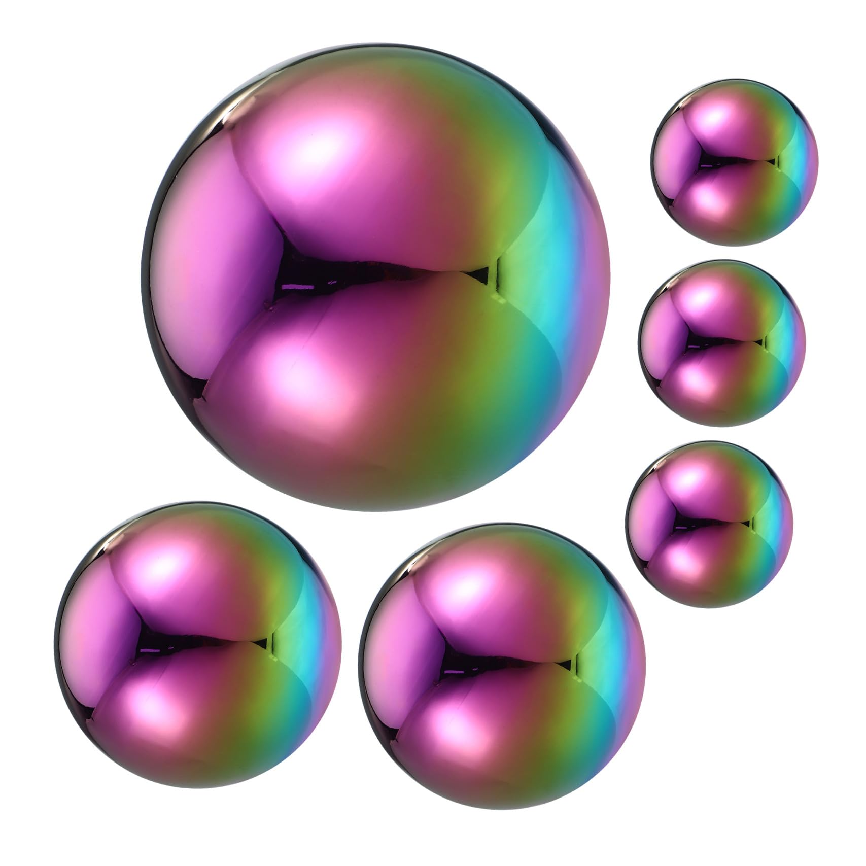 BESTonZON Lot de 6 Boules de Jardin en Acier Inoxydable Poli Miroir - Boules Creuses en métal - Boules de Bassin - Réfléchissantes en Acier Inoxydable - pour l'extérieur, Jardin, étang, Piscine