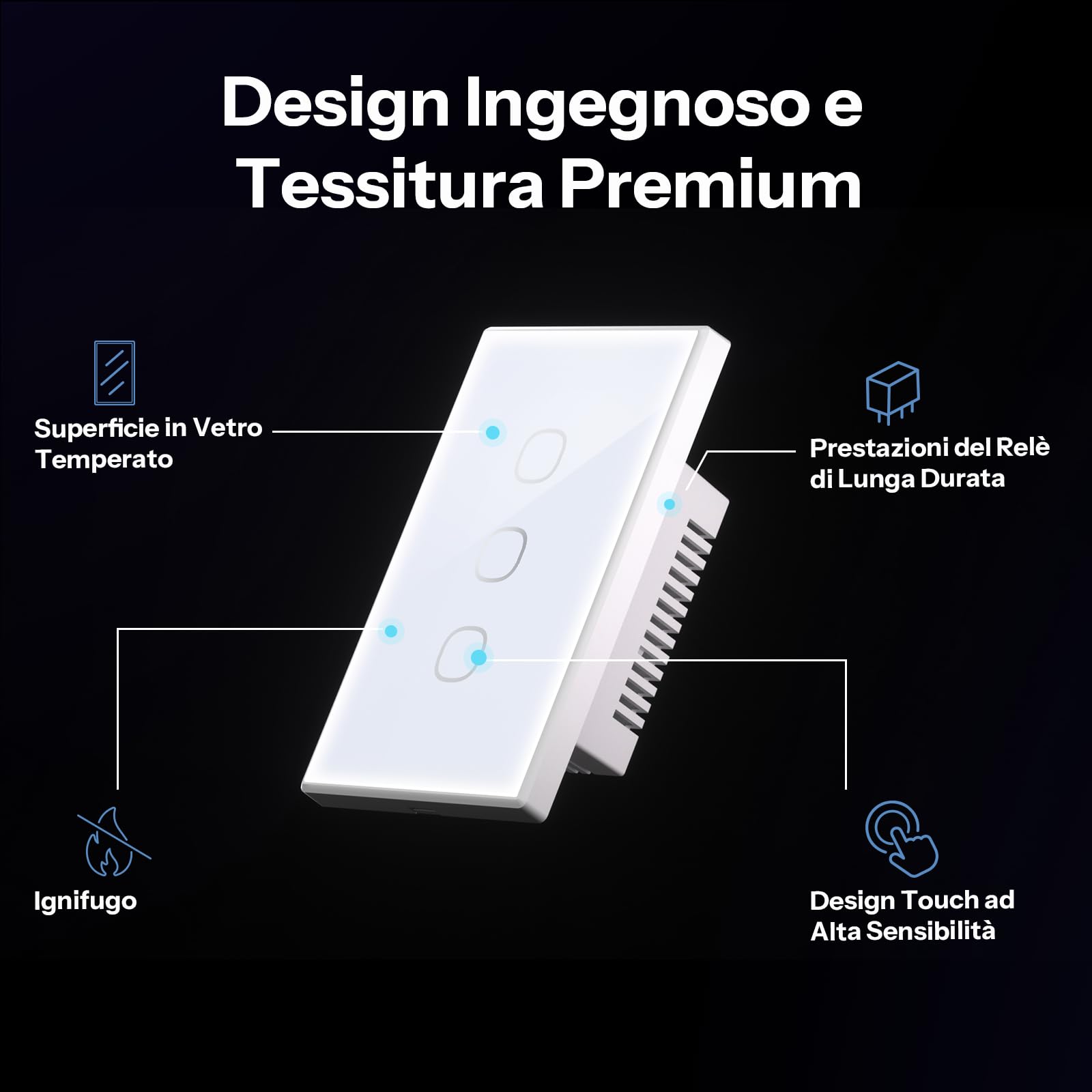 SONOFF TX Gen2 - Interruptor táctil inteligente de pared, panel de 2 canales de 120 tipos, alimentación de cable sin vivo, Wi-Fi de 2.4 GHz y aplicación eWeLink, compatible con Matter y Alexa, T6-2C
