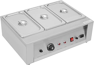 Chocolate Tempering Machine, 26.46 lbs Commercial Chocolate Melting Pot, 500W 32-203°F Stainless Steel Food Warmer with Lid for Chocolate/Milk/Cream Melting and Heating (Three Pots)