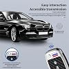 Carcasa para llave plegable de 3 botones con patrón de fibra de carbono SANRILY compatible con Kia Seltos 2023 Sonet Carens 2022, cubierta para llave sin llave luminosa con llavero luminoso negro 5
