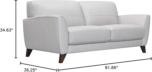 Miniatura 3 de Armen Living Sofá de cuero Jedd, gris paloma