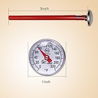 Vista 5 de KT THERMO Termómetro de Dial de 1 Pulgada de Lectura Instantánea, Mejor para Bebidas de Café, Espuma de Leche con Chocolate