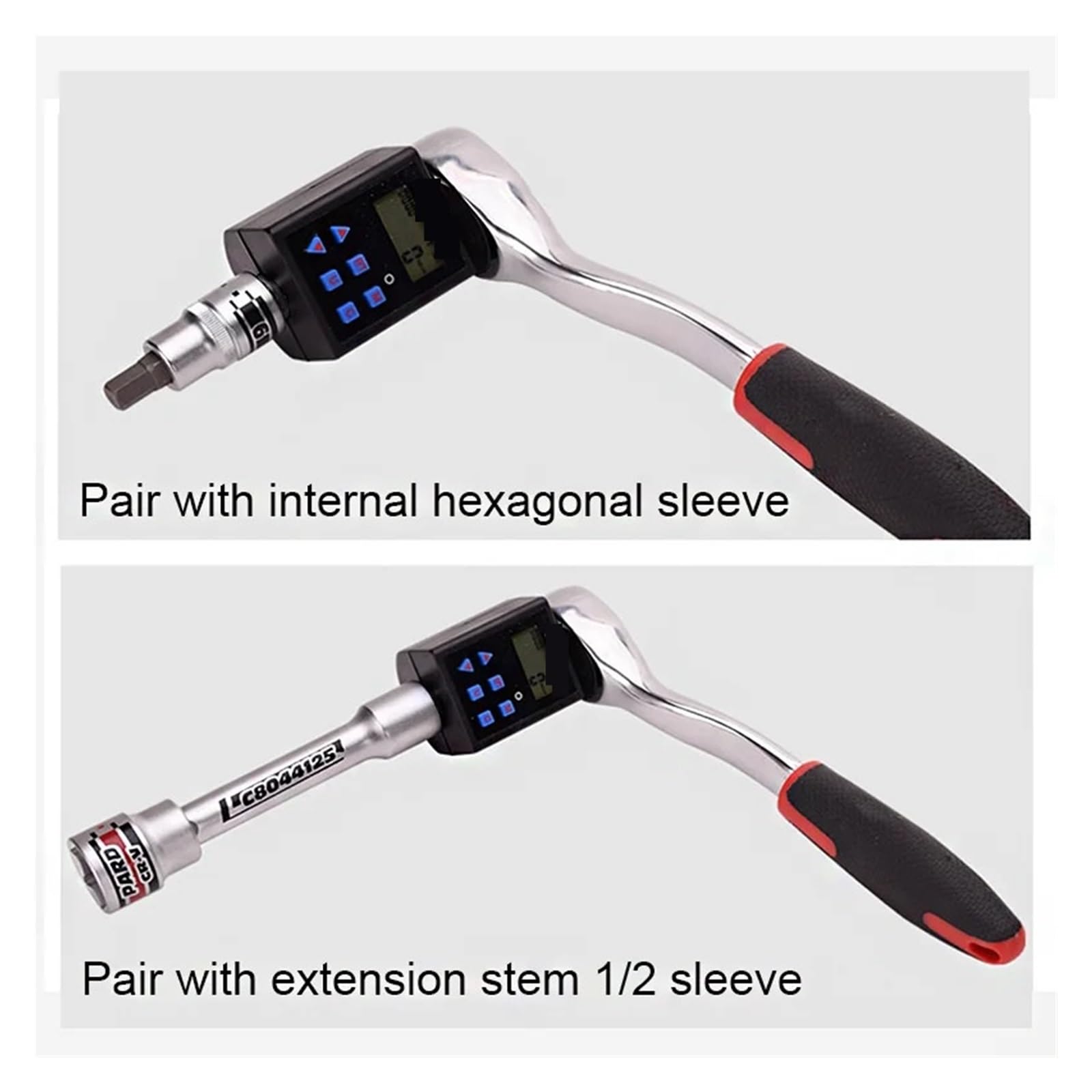 Wysokiej precyzji cyfrowy miernik momentu obrotowego 0,1-340 Nm Regulowany adapter miernika momentu obrotowego Profesjonalny elektroniczny klucz dynamometryczny z grzechotką(Torque1.35-135N.m)
