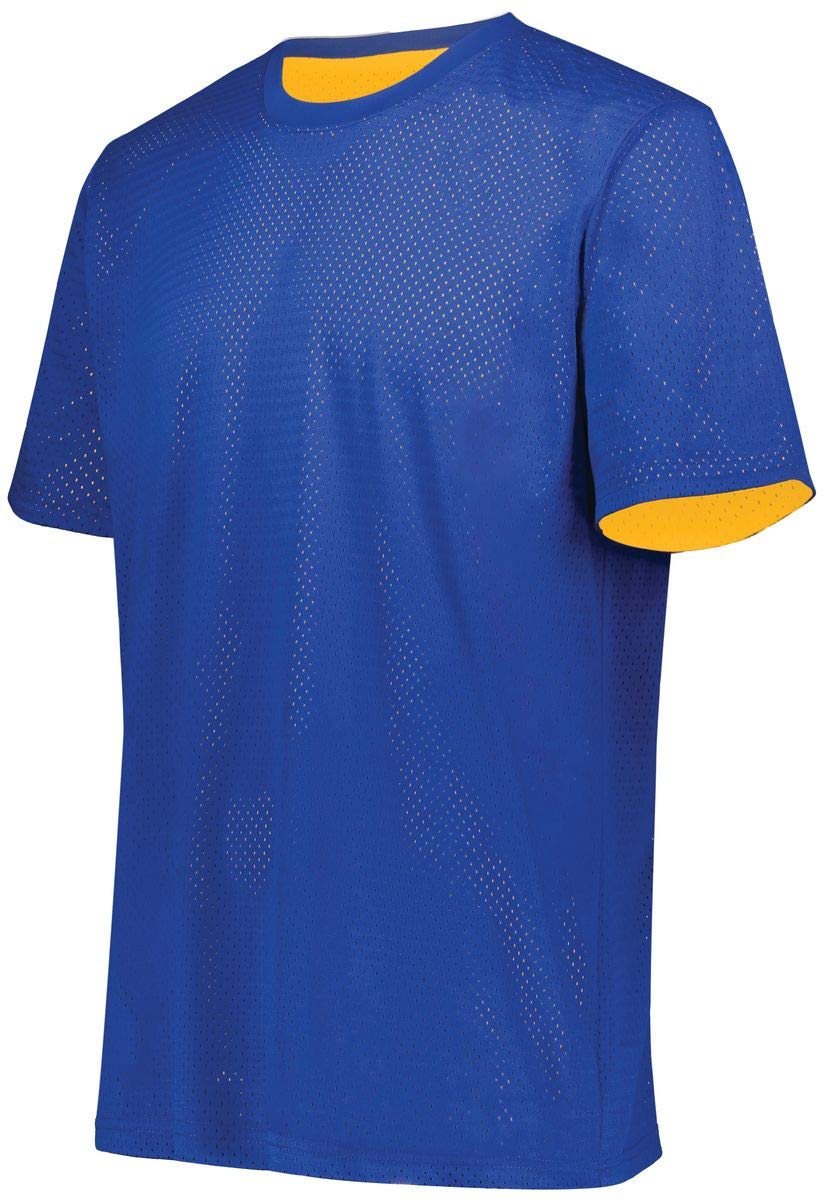 Augusta Sportswear Youth Short Sleeve Mesh Reversible Jersey L Royal/Gold
