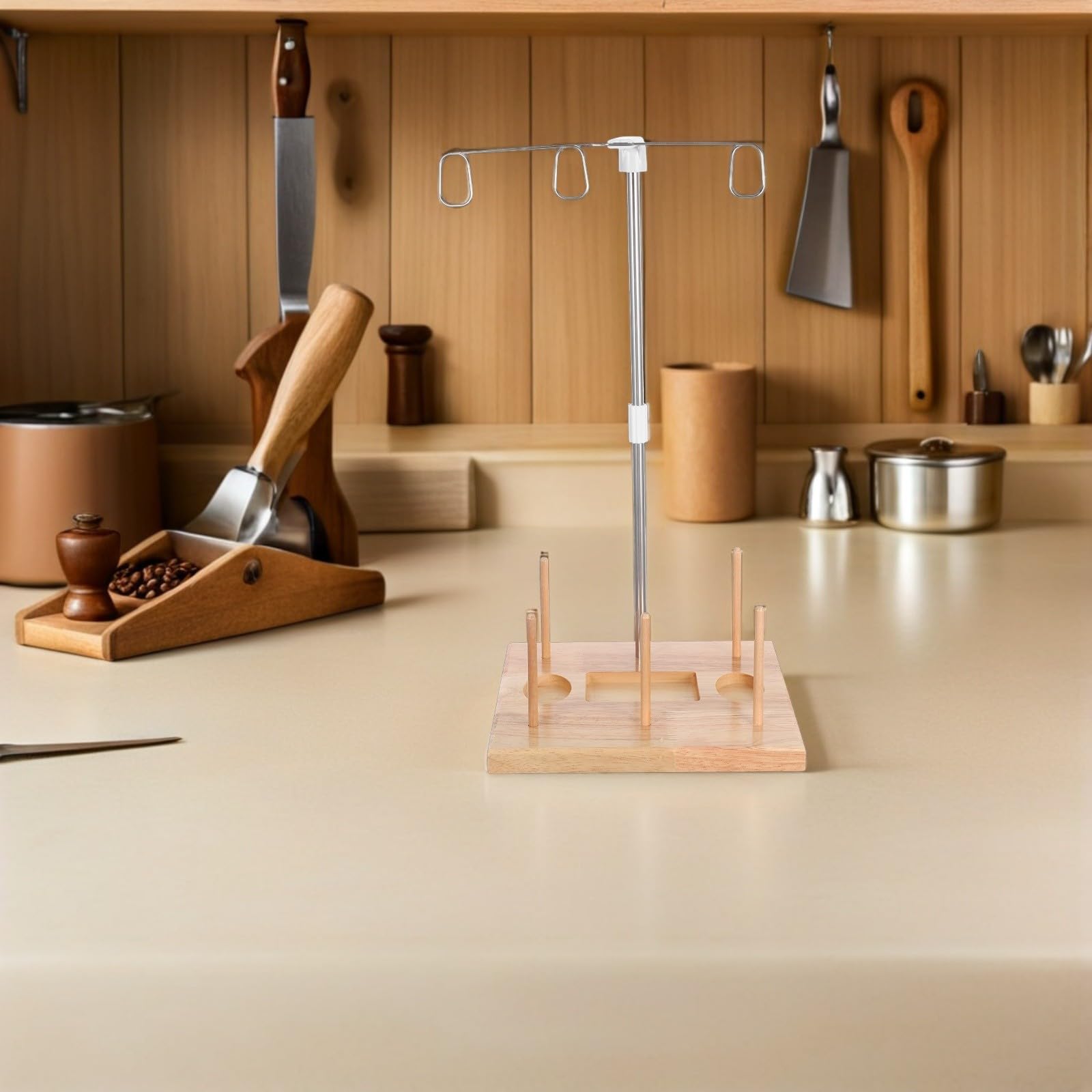 Portarocchetti per Filo in Legno e Organizer capacità Tripla per Macchine da Cucire Design Stabile per Gestione Facile e Punti Dritti