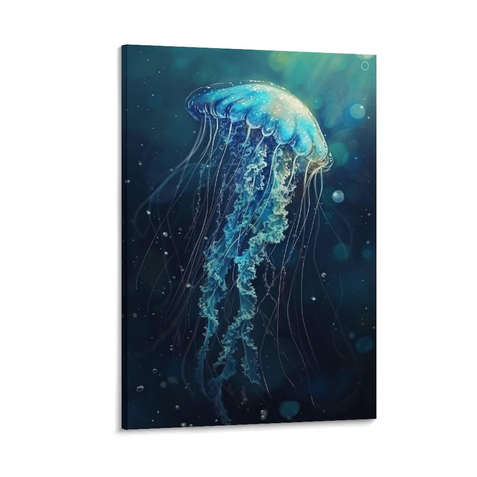 Amazon.co.jp: 絵画 深海で光るクラゲ アートパネル ポスター