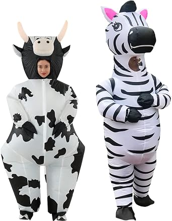 RHYTHMARTS Cow Inflatable Costume Zebra Inflatable Costume for Adult