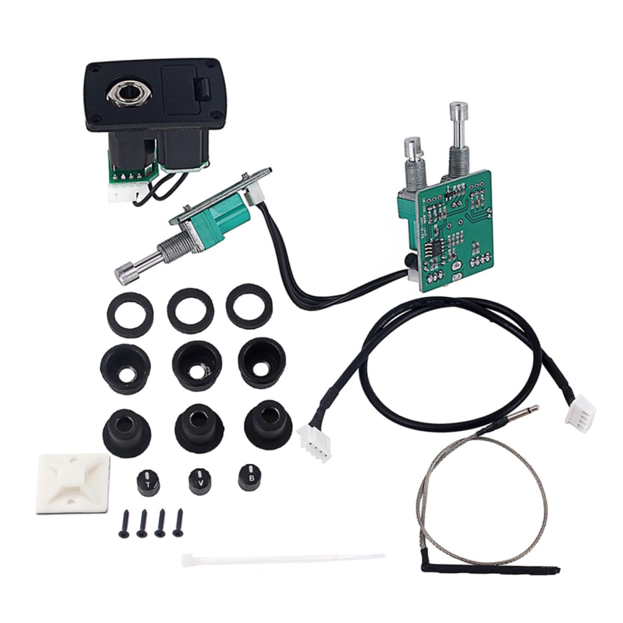 HANABASS Volume Control Ukulele Pickup 2-Band Eq Piezo Pickup Preamp Treble Bass Acoustic Uk200