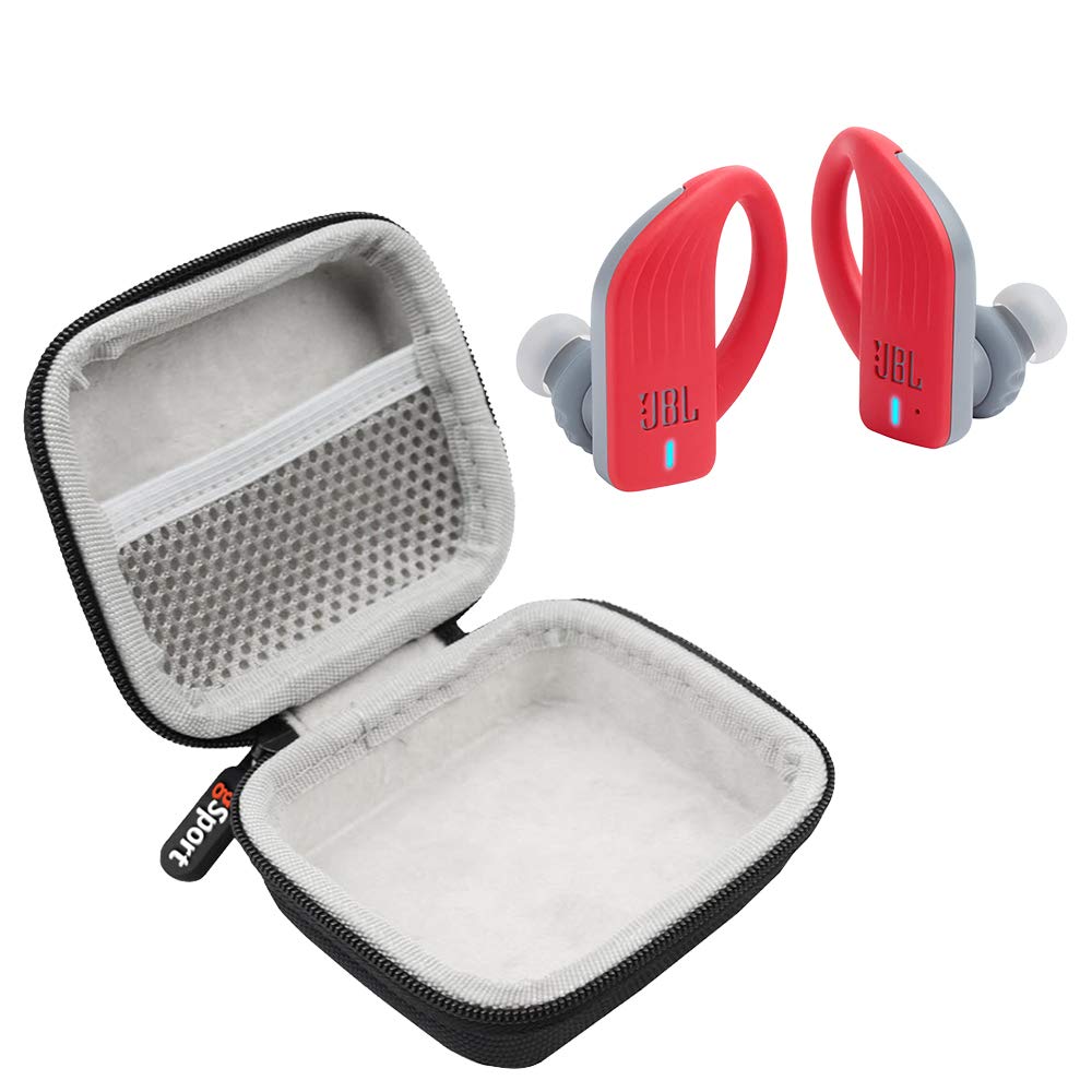 JBL Endurance Peak Waterproof Sport in-Ear Headphones Bundle with gSport Deluxe Hardshell Case (Red)