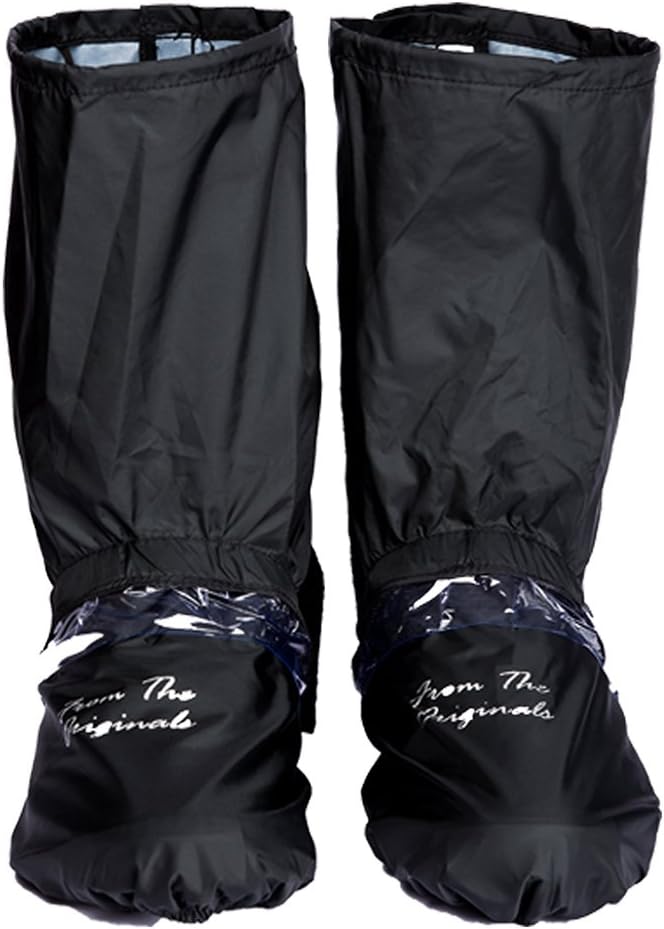 Waterproof Shoe Covers - Monsoon Rain/Snow Protector Soleless Polyester Biker-Boot Guard, Unisex Motorcycle Rider Edition Overshoes, Anti-Rust Brass Eyelets-Rivet Straps & Drawstring Bag