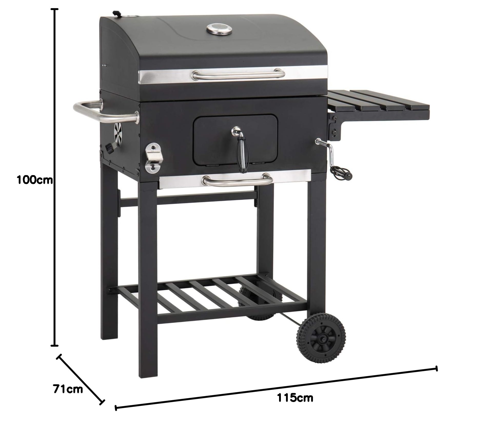 Grillchef Comfort Basic grill na kółkach, grill na węgiel drzewny na 2 kółkach, wskaźnik temperatury dla ok. 10 osób