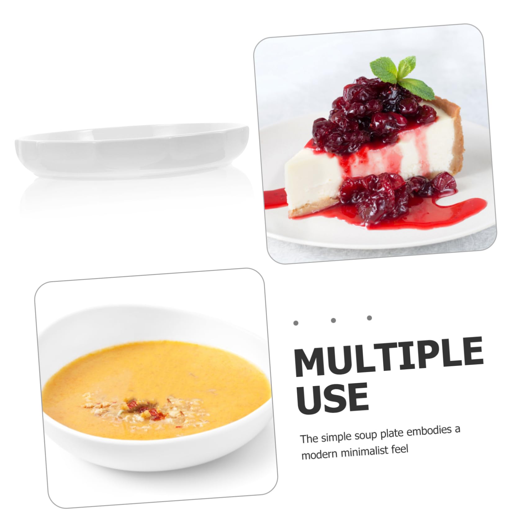 Gadpiparty Assiette Creuse Céramique Motif de Lotus Assiette Service pour Restaurant Hôtel Cuisine Polyvalente