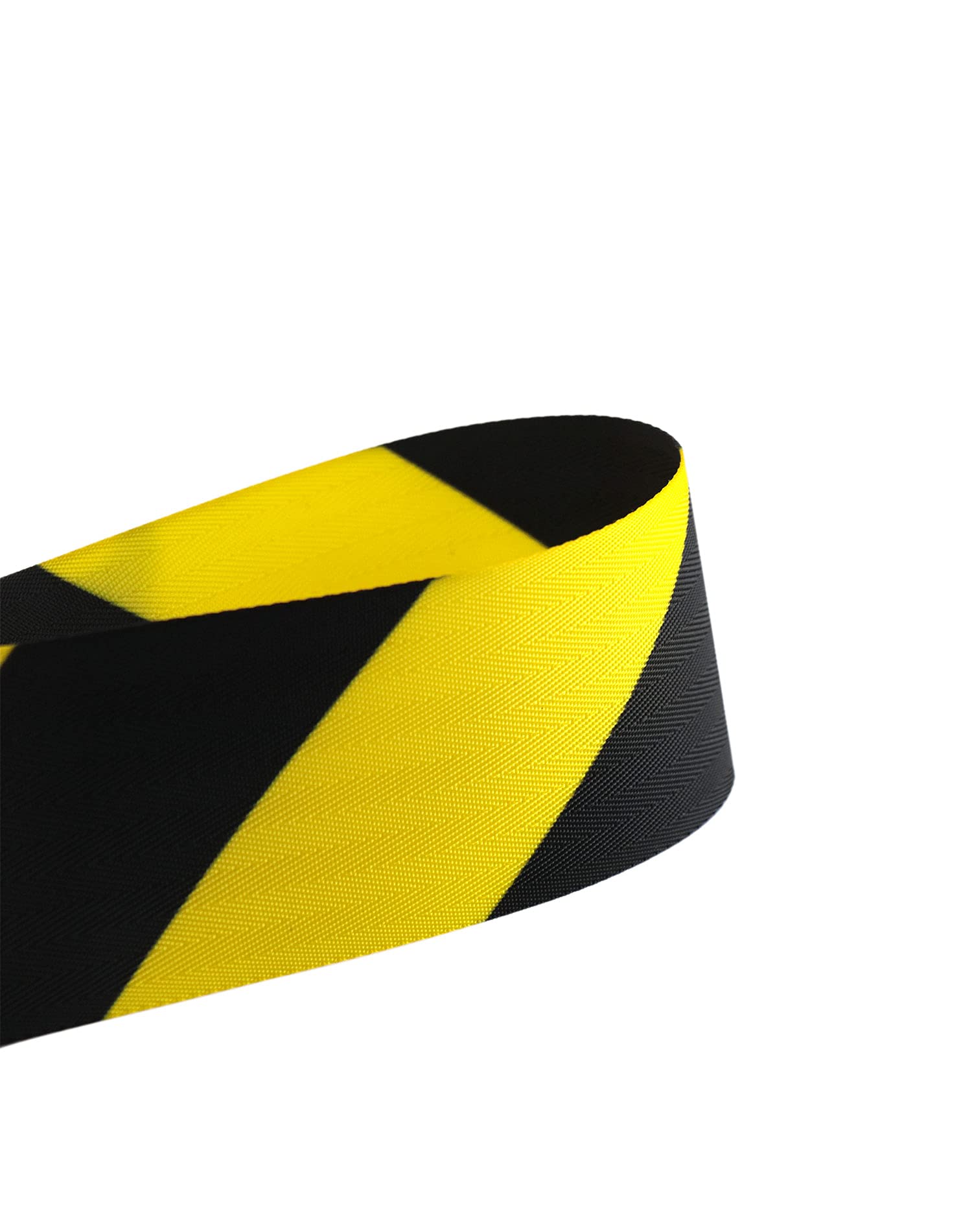 QWORK Barrière de ceinture rétractable à fixation murale fixe, boîtier en ABS, 4,9 m, ceinture de sécurité noire et jaune avec vis