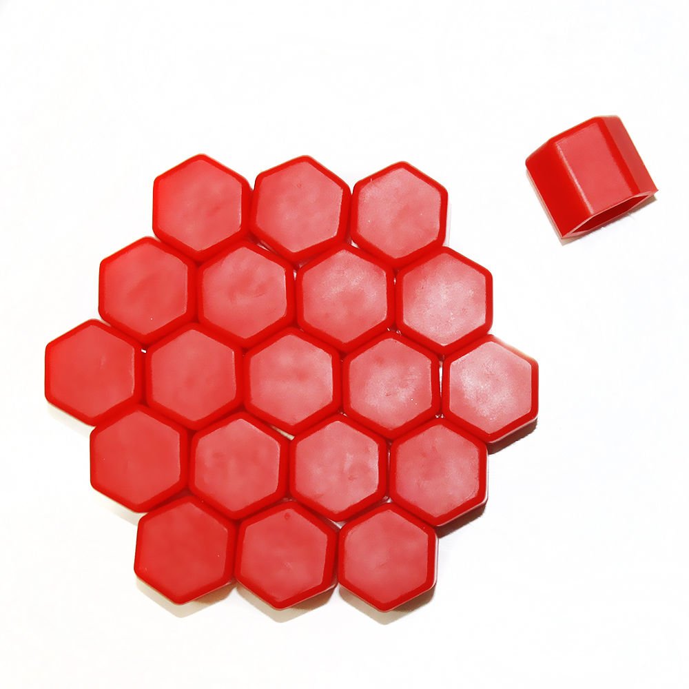 Partuto Lot De 20 écrous De Roue En Silicone Orange Fluo 2,2 X 17 X 20 Mm