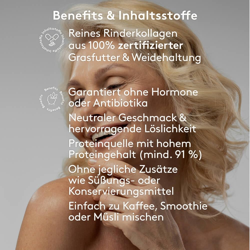 MITOcare Premium Kollagen Pulver - Das Nahrungsergänzungsmittel kann das Bindegewebe stärken und straffen - Proteine unterstützen den Muskelaufbau - Praktisches Vorratspack ausreichend für 50 Tage