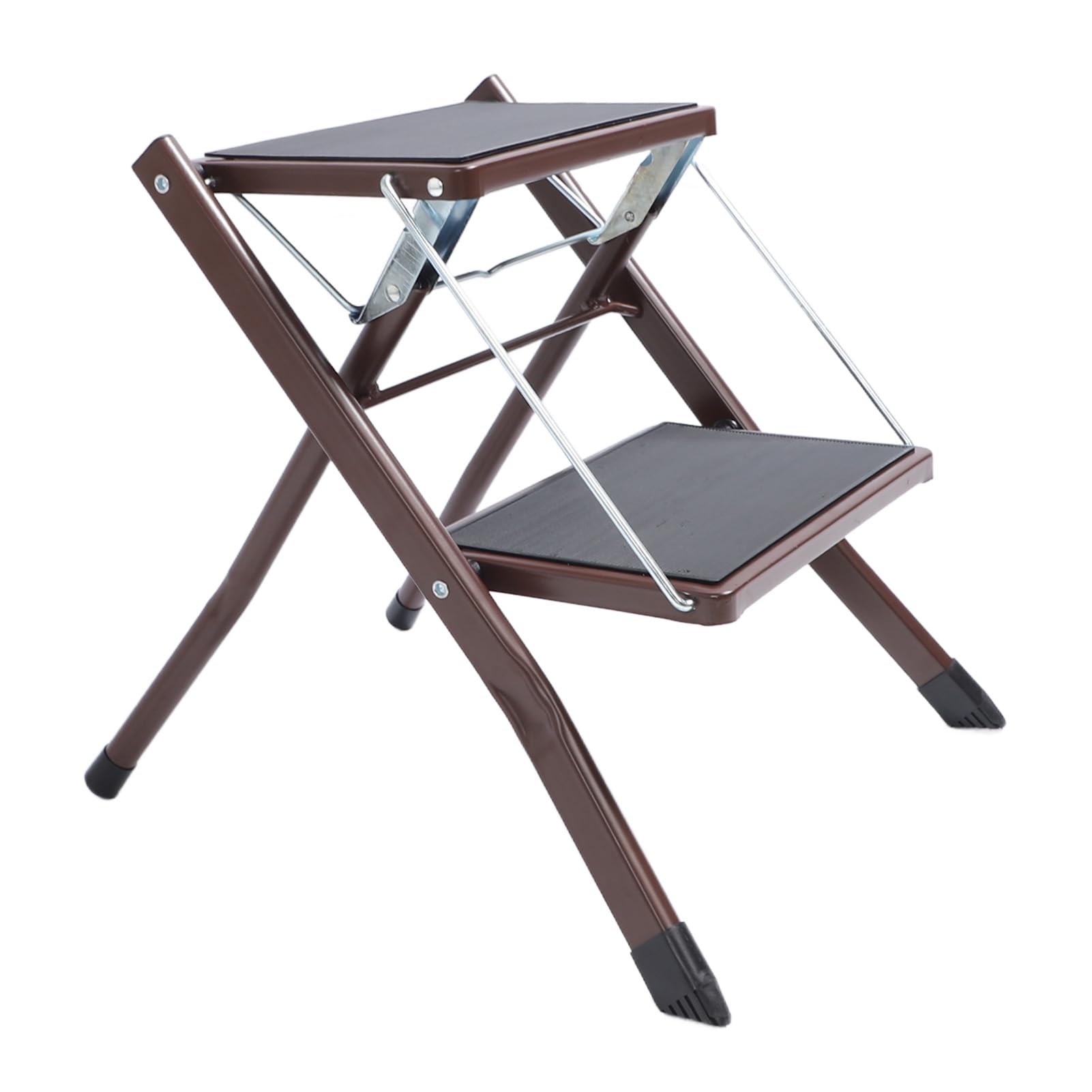 lyrlody Escalera de 2 Escalones Taburete Plegable con Pedal Ancho Antideslizante Capacidad de 264.6 LB Placa de Hierro con Pintura Brillante para Cocina, Baño, Gabinete, de Zapatos para Adultos