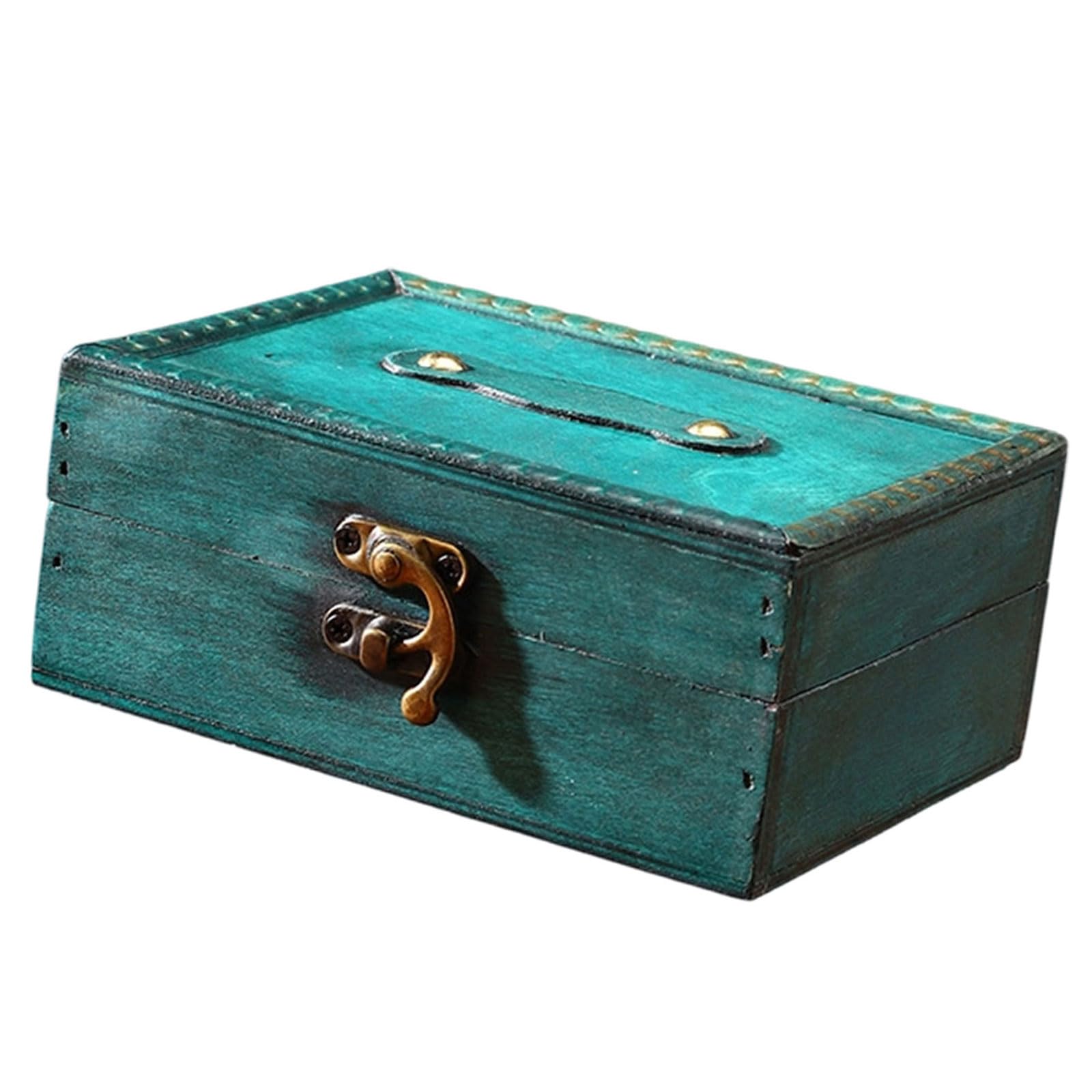 Piceioep Lockable Antique Wooden Jewelry Storage Box for Home Decor Keepsakes Vintage Wooden Keepsakes Chest with Mechanism Antique Jewelry Storage Box