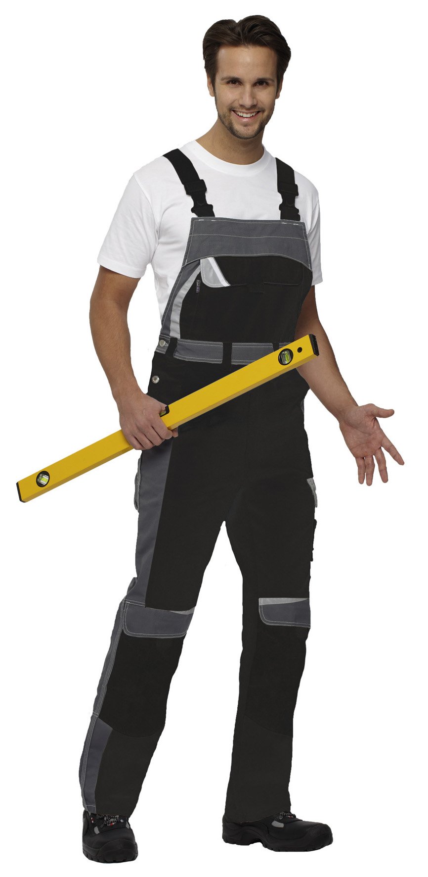 UnknownPKA Latzhose bestwork NEW - 260g/m² - weiß/grau 60,Schwarz/Grau