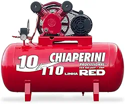 Compressor 10 Pes 110L Monofasico 110/220V 2HP 140PSI Profissional RED RCH 110L Chiaperini