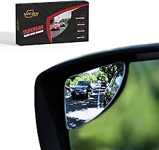 Superfan Blind Spot Mirrors for Cars by Safe View Company – Real Convex Glass for Clear Wide Angle Vision – Safer Lane Changes, Easy Stick-On, Weatherproof & Long Lasting Durability
