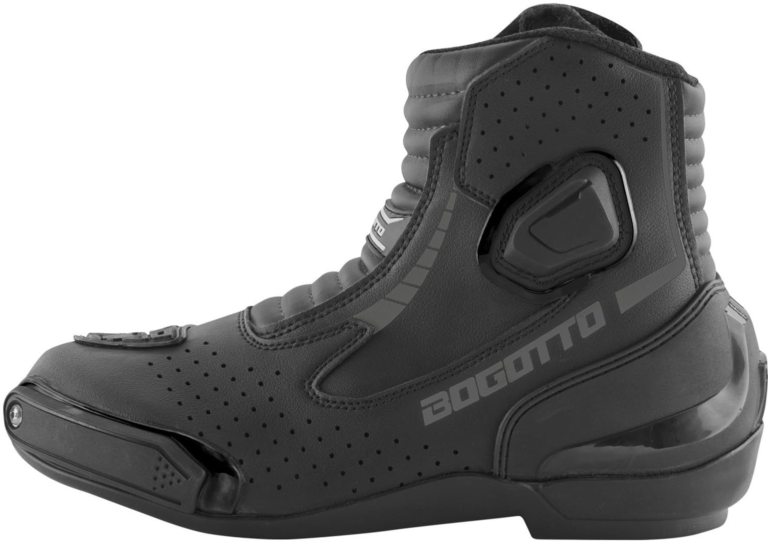 Bogotto Cartagena perforierte Motorrad Stiefel, schwarz, 44 | Atmungsaktiv
