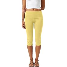 ONLYSTORY Womens Fold Over Capri Pants Causal Cropped Leggings