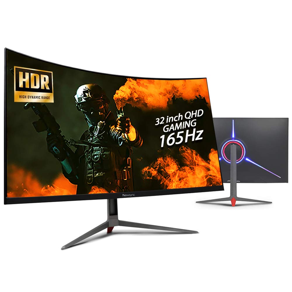 NEWSYNC 32 inch Curved Real 165Hz QHD 