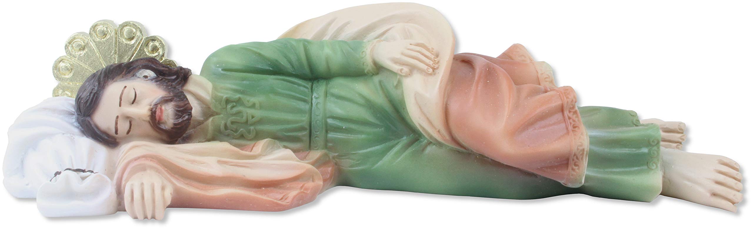 Religious proposals Statue St. Joseph dormant in Resin. 20 cm long. Hand painted.