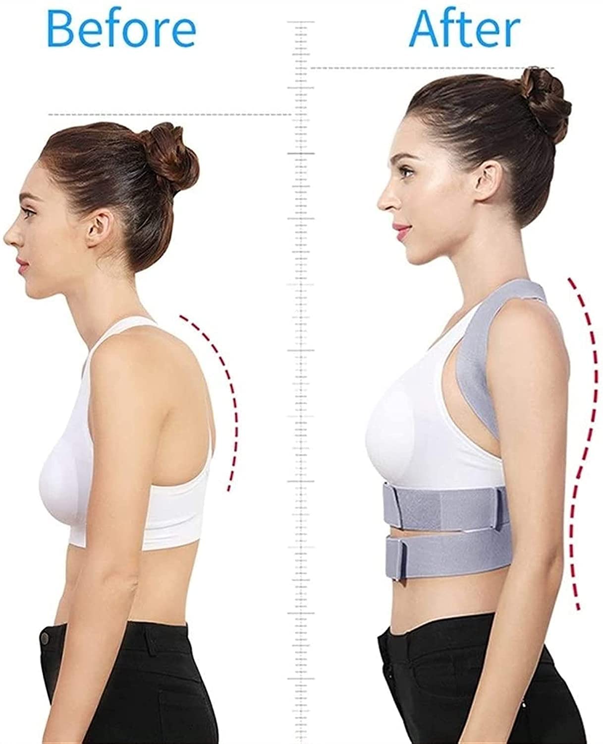 Corrector Full Back Corrector,Men Women Adjustable Clavicle Support and Upper Teenager Brace Lumbar Neck Shoulder,Purple-Large,Purple-Large