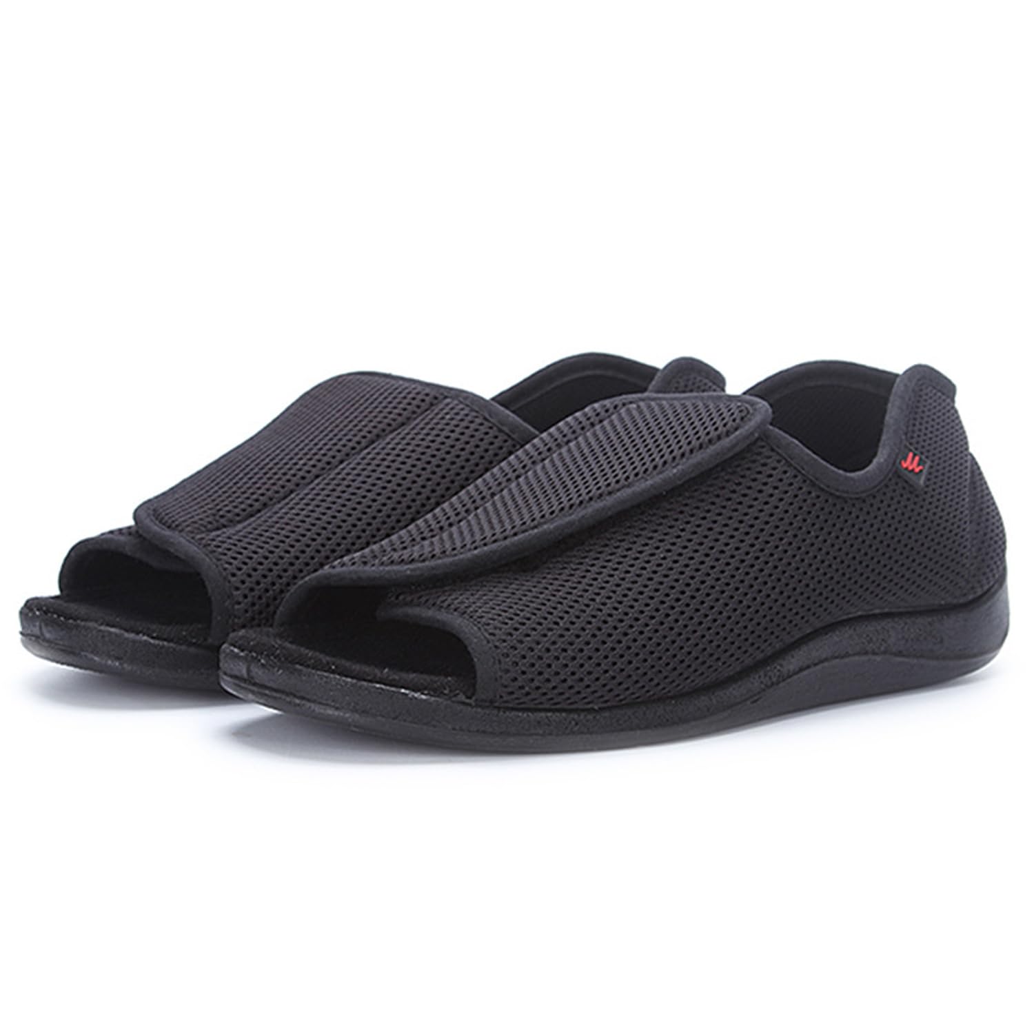 Pantofole gonfie da uomo, comode, extra larghe, per diabetici, scarpe da anziani, traspiranti, con punta aperta, regolabili, antiscivolo, antiscivolo, per artrite, edema, scarpe da interni