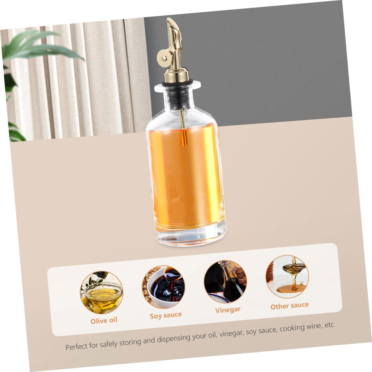 2pcs Automatic Opening Closing Oil Control Pot Kitchen Oil Bottle Dispenser Bottle Spray for Cooking and Vinegar Dispenser
