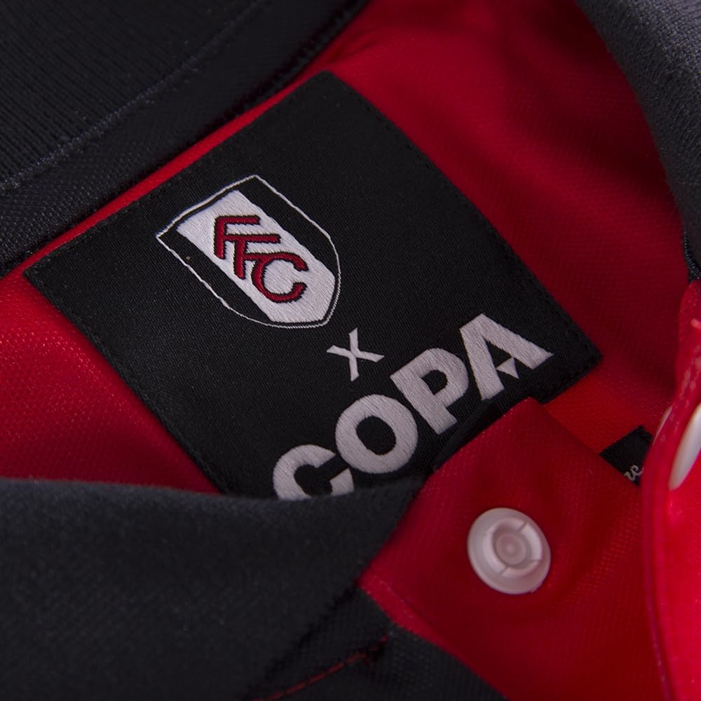 COPA - Maglia da Trasferta retrò - Calcio - Uomo - Fulham FC 1993/94 - Rosso/Nero - 100% Poliestere