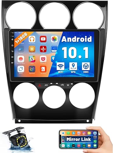 Estéreo de coche Android doble DIN para Mazda 6 Atenza 2004-2015, pantalla táctil de 9 pulgadas, enlace de espejo GPS, navegador Bluetooth, WiFi FM,