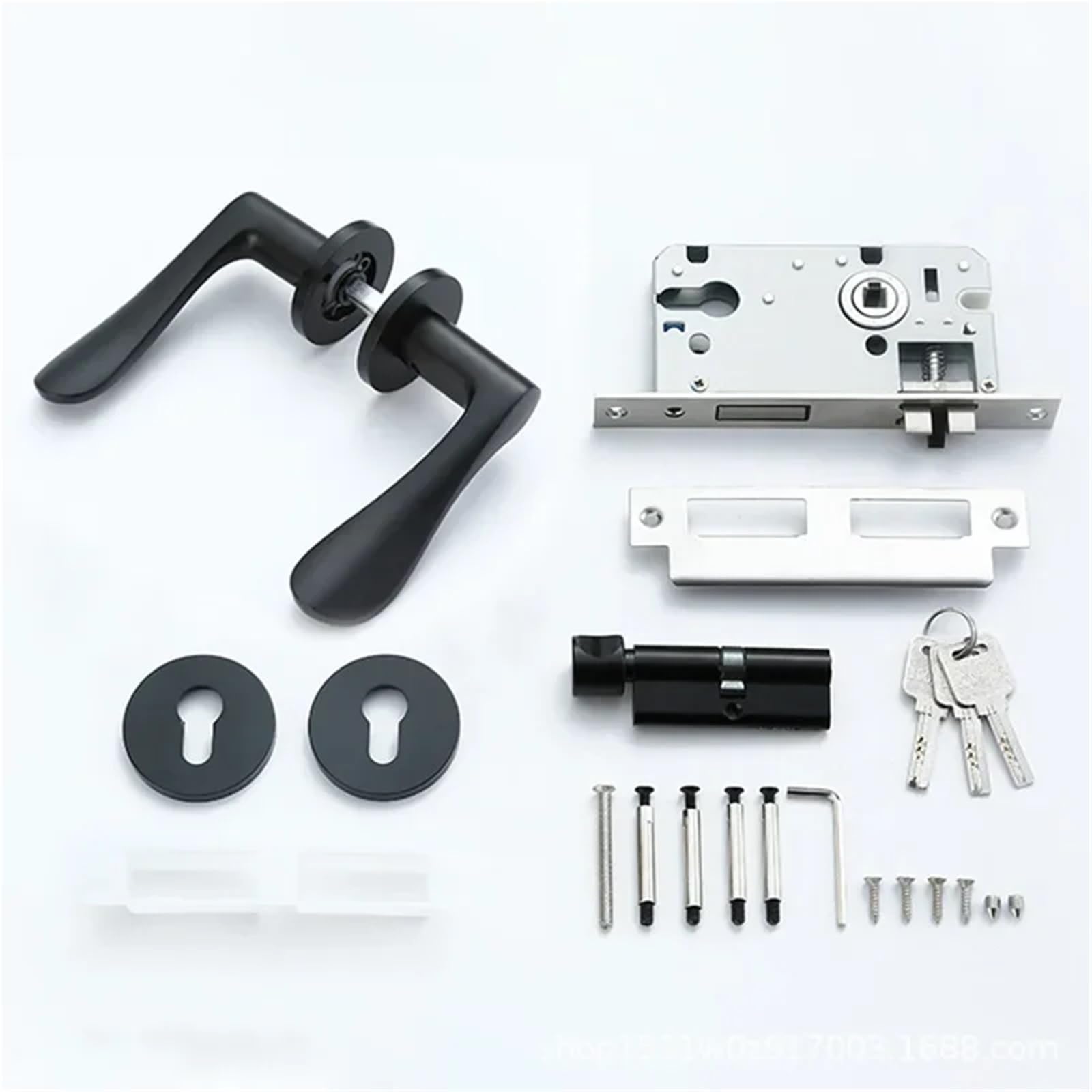 Sxolcoufoh B Lack Space Aluminum Split Lock Room Handle Lock 1Pcs(B)