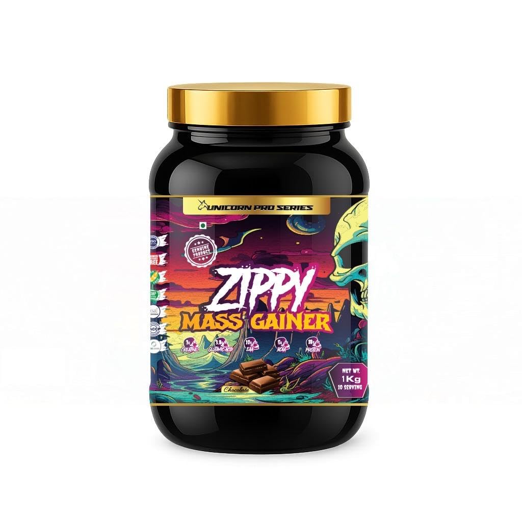 Unicorn Pro Series Zippy Mass Gainer Powder | Chocolate Flavour | Weight Gain & Muscle Support | Easy to Mix | High-Calorie Protein Supplement-image-3