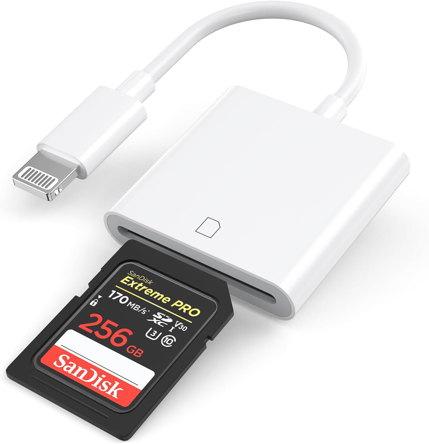 (Apple MFi Certified) Lightning to SD Card Camera Reader,esbeecables SD Card Reader for iPhone,Trail Camera Viewer SD Memory Card Reader Adapter for iPhone 14/13/12/11/XS/XR/X/8/7/iPad,Plug and Play