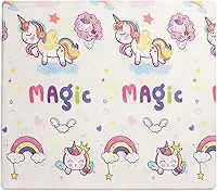 Tapete Tatame Infantil Dobrável 1,80m x 1,50m XPE Antiderrapante 2cm + Bolsa – Espuma Macia, Impermeável para Bebê Engatinhar e Brincar (3 Estampas) (Unicórnio)