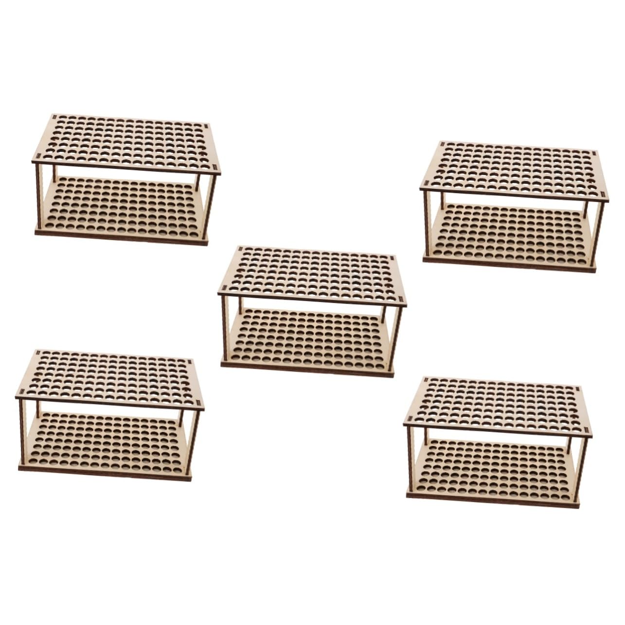 Uonlytech 5 Pezzi Porta della penna in legno organizer per la conservazione dei pennelli portapennelli per studenti organizzatori da scrivania porta pennelli di legno Beige