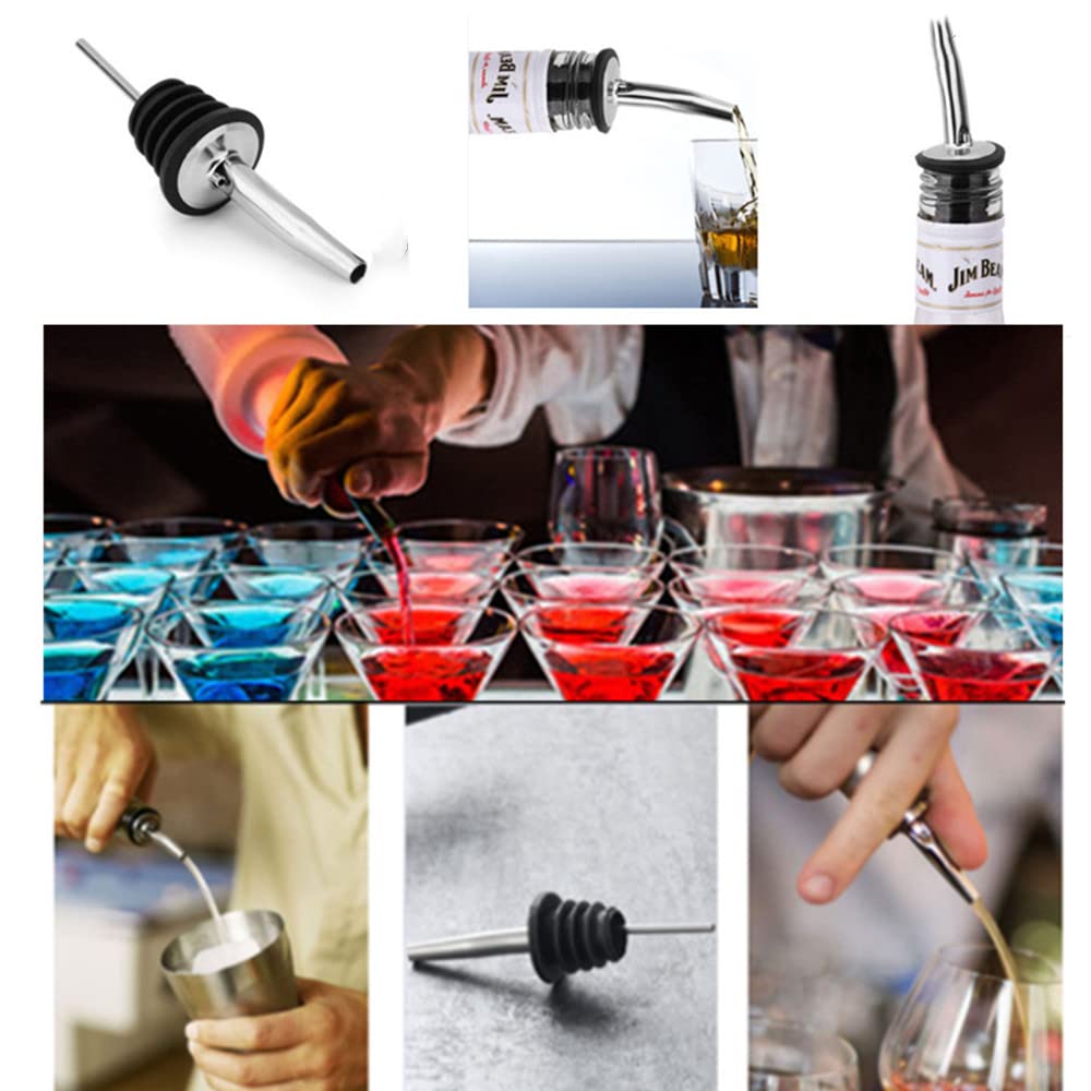 16 Pezzi Versatori In Acciaio Inox Beccuccio Conico Liquore Bottiglia Versatore per Cocktail, Liquore, Vino, Aceto Olio