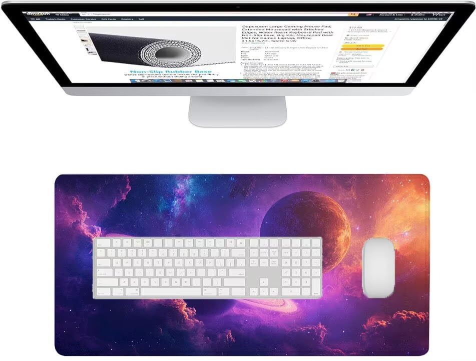 Mouse pad grand format 700x400x3 mm antidérapant pour PC et portable