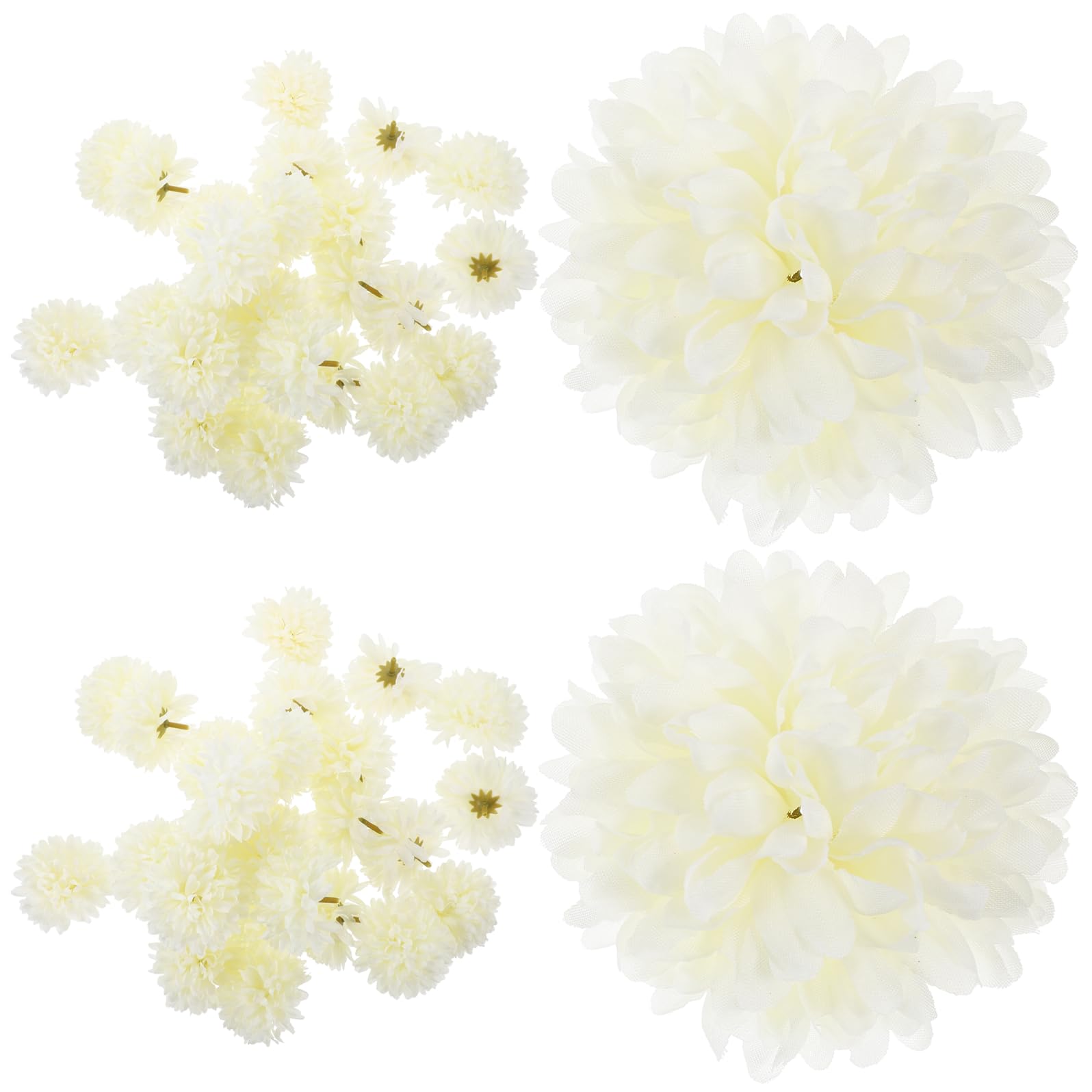 Fleurs artificielles de chrysanthème crème 7cm pour déco mariage
