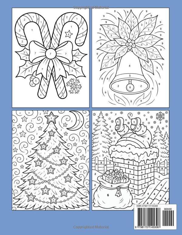 New 2026 Christmas Color By Number: Large Print Christmas Color By Number Coloring Book for Adults and Seniors Featuring Santa, Snowman, Christmas ... Winter Scenes, Cozy Holiday Designs and More image 3